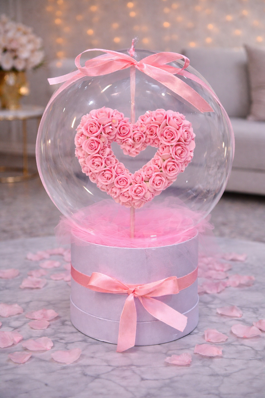 Rose Heart Gift Box – Pink