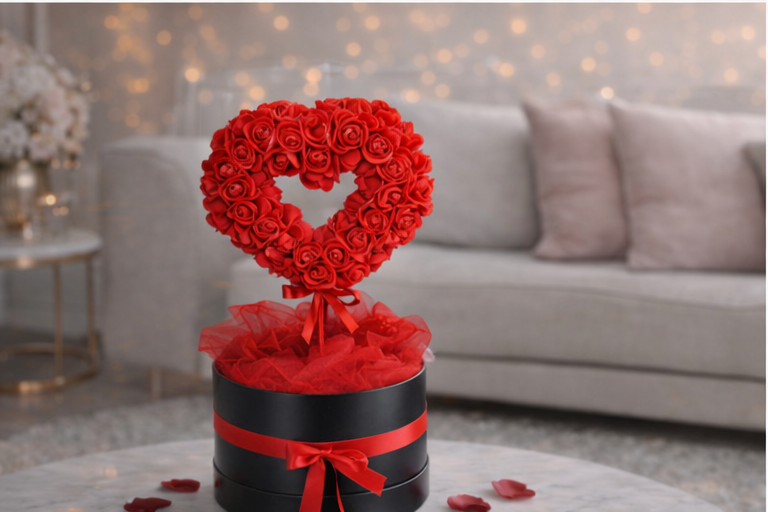Rose Heart Gift Box – Red